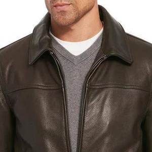 Nuevas llegadas: Chaqueta de cuero vintage marrón oscuro con logo personalizado para hombre, chaqueta de streetwear, chaqueta de invierno muy demandada. - Product Image 6