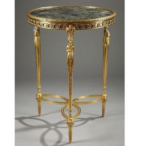 Table d'appoint ronde en métal, design double, qualité antique, taille personnalisée, en aluminium et laiton - Product Image 2