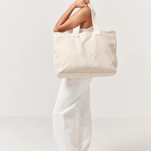 <b>Plain</b> Cotton Tote Bag With Embroidered Logo Eco Friendly Woven Design White Color Woven Design OEM Supplier - Product Image 2