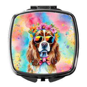 Cavalier Spaniel Hippie Dawg miroir de maquillage à main pliant compact cadeau de voyage décoratif pour femmes et filles - Product Image 1