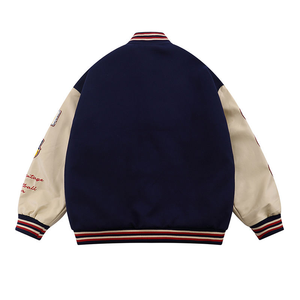 Custom Oversized Graphic Varsity <b>Jacket</b> for <b>Men</b> – Black & <b>White</b> High-Contrast - Product Image 5