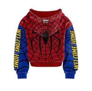 SPLENDID APPAREL Conjunto de Sudadera con Capucha y Pantalones Cortos para Hombre, Estampado de Spiderman, Ecológico, 100% Fibra de Bambú, Rojo, Azul, Negro, Manga Larga, Ropa Urbana - Product Image 3