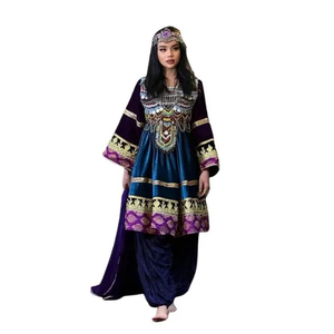 Robe maxi afghane élégante, magenta, faite à la main, traditionnelle, brodée, avec des miroirs, robe fluide, robe afghane Kuchi - Product Image 1