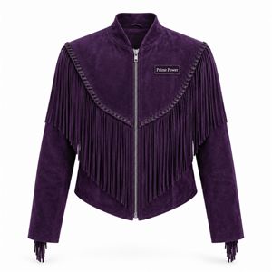 <b>Men's</b> Vintage Western <b>Suede</b> <b>Jacket</b> Fringe Tassel Cowboy Biker Coat Casual Fashion Outerwear Custom Wholesale Factory Direct - Product Image 1