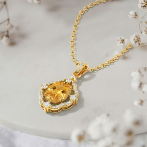 Collier pendentif en pierre précieuse naturelle à la mode, collier à chaîne avec pierre ovale, collier haut de gamme, bijoux élégants pour femmes - Product Image 3