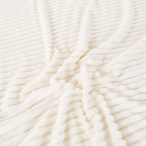 Manta de Lana Suave y Esponjosa de Lujo, Manta a Rayas Cálida Personalizada al por Mayor, Manta de Invierno para Sofá, Cama Doble, Textil para el Hogar, OEM, ODM - Product Image 2