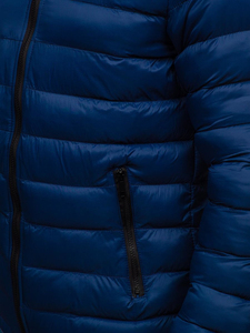 Chaquetas de lona acolchadas para hombre, diseño nuevo, logotipo personalizado en la parte delantera, para invierno, tallas grandes, color sólido brillante, impermeables, transpirables, con capucha - Product Image 5
