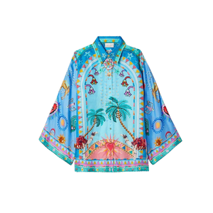 Camisa de Fiesta para Mujer, Casual, Verano, Transpirable, Algodón, Patchwork, Bordado a Mano, Cuello Camisero, Manga Larga, Estilo Simple - Product Image 1