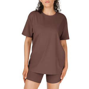 New Fashionable Women's 2 Piece Short <b>Sets</b> Eco Friendly Daily routine Active Sportswear With Customized Sizing Tshirt Short <b>Sets</b> - Product Image 1