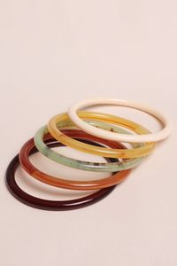 H a CRAFT Women's Classic Party Vintage <b>Resin</b> Bangles & Bracelets Handmade Epoxy <b>Resin</b> Jewelry with Carved Floral Design - Product Image 6