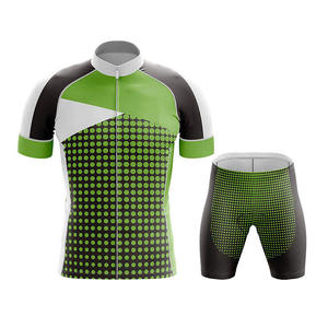 Maillot de Ciclismo Unisex sin Mangas, Verde, Negro, Blanco, con Diseño de Puntos, Cuello en V, Cierre de Cremallera, Absorbe la Humedad, Poliéster, Corte Regular, Personalizado - Product Image 1
