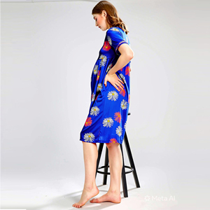 ชุดคลุมท้องผู้หญิง / ชุดเดรสแขนสั้นทรงหลวมใส่สบายสำหรับคนท้อง - Product Image 2