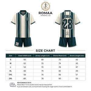 ชุดยูนิฟอร์มฟุตบอลสีครีมไอวอรี่ น้ำเงินอมเขียว แบบสั่งทำพิเศษ เสื้อโปโลคอวี กางเกงขาสั้น ลายทางสไตล์เรโทร ชุดทีมฟุตบอล คลับโปร OEM - Product Image 4