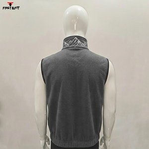 Custom Design Logo Woolen Stand Quilted Lining Big Pockets Waterproof Windproof Outer Wear Men <b>Vest</b> for Sale - Product Image 2