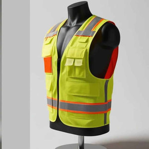 Gilet de sécurité haute visibilité en maille 100% personnalisable avec logo LED, réfléchissant, antistatique et ignifuge pour ingénieurs et ouvriers du bâtiment - Product Image 3