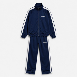 Ensemble de survêtement personnalisé pour homme avec fermeture éclair intégrale, vêtements de sport athlétiques, tenue d'entraînement, veste de survêtement deux pièces OEM ODM - Product Image 3