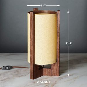 Lámpara de Mesa Tradicional de Madera con Pantalla de Papel Nogal, Alimentación CA, Base para Bombilla E27/E26, Cable, LED Blanco Cálido, Cuidado de la Vista, Alto CRI 80, para Escritorio - Product Image 4