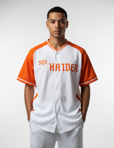 Camiseta de Béisbol Personalizada Premium Blanca y Naranja, Ropa Deportiva de Alto Rendimiento - Product Image 1