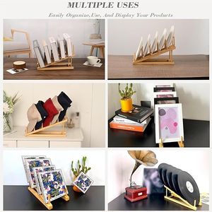 5-Pack Wooden 5-Tier <b>Plate</b> Stand Multi-<b>Plate</b> Holder Cabinet Organizer for Craft Show Vendor Counter Display <b>Rack</b> - Product Image 2