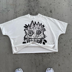 T-shirts vintage de haute qualité unisexes, effet délavé, surdimensionnés, avec logo personnalisé imprimé, t-shirt pour homme - Product Image 5