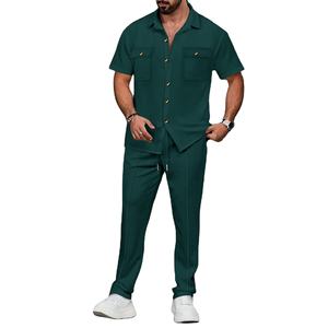 Nueva ropa deportiva para exteriores para hombres 2025, pantalones de manga corta para hombres, camisa informal, chaqueta de verano de alta calidad, dos conjuntos para hombres - Product Image 4