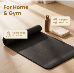 Colchoneta Gruesa para Ejercicio en Casa, Yoga y Gimnasio, Negra, Antideslizante, 200cm x 80cm - Product Image 2