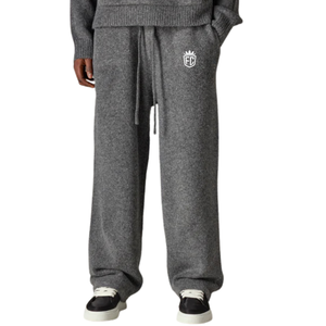 Pantalones Jogger de Punto con Pierna Ancha Color Carbón, Cintura Elástica, Estilo Casual, Unisex, Cómodos, Estilo Urbano Moderno - Product Image 6