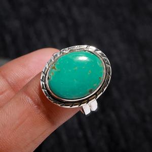 Natural Gemstone <b>Rings</b> Jewelry Women Bulk Natural <b>Turquoise</b> Smooth Oval Shape Loose Beads 925 Sterling Silver Fashion <b>Rings</b> - Product Image 1