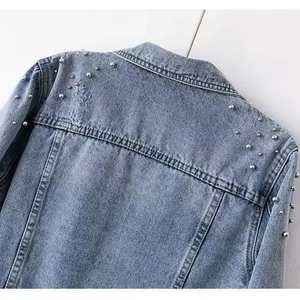 Women's Heavy Embellished Denim <b>Jacket</b> <b>Short</b> Retro Loose Winter Autumn Casual Fashion Coat Button Washed Wholesale 2026 - Product Image 4