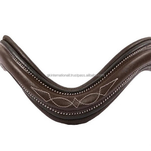 Equipo de sillines de caballo ecuestre hecho a mano elegante cosido suave acolchado marrón cuero Premium banda de cejas de caballo para bridas - Product Image 4
