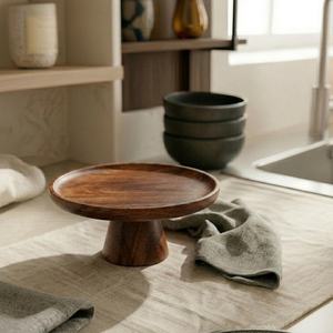 Soporte para Pastel de Madera de Acacia Ecológico para Fiestas, Soporte para Pastel de Boda con Platos de Madera Duraderos y Sostenibles para Alimentos - Product Image 6