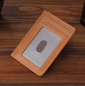 High Quality Custom Men's Genuine Leather Wallet <b>Mini</b> Smart Slim Card Holder with Open Closure Lightweight and Short Pocket 2026 - Product Image 5