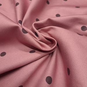 MASTER TEXTILE WFT-0004-363-P01 Medium <b>Weight</b> Rigid Woven <b>Fabric</b> Base Dyed Pink Dot Print 3/1 Twill GSM 300 +/-5% Wash 100% - Product Image 1
