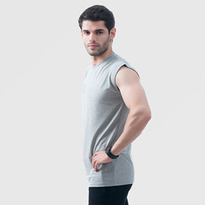 Camiseta sin mangas de algodón acanalado para hombre, verano 2026, con logo personalizado, básica, deportiva, para gimnasio, servicio OEM, venta al por mayor - Product Image 3