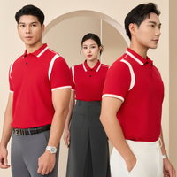 T-shirt polo premium unisexe 210gsm 65% coton 35% poly tissu épais frappant les aisselles couleur bloc impression broderie et livraison rapide