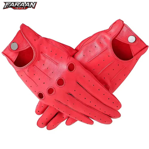 Gants en velours noir chaud de haute qualité pour femme, compatibles avec les écrans tactiles, pour la conduite hivernale, en cuir - Product Image 1