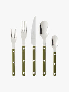 Juego de Cubiertos Modernos de Acero Inoxidable con Acabado Espejo, Mangos de Resina Verde, Aptos para Lavavajillas, para Bodas y Fiestas - Product Image 2