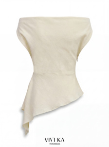 Haut féminin à épaules dénudées GINA Vietnam VIVI KA Printemps Tissé à franges Décontracté Spandex / Polyester Col bateau - Product Image 5