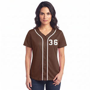 V-Neck Printed Women's Baseball Jersey <b>Short</b> Sleeve 100% Polyester Anti-Bacterial Summer Sporty Full Button - Product Image 6
