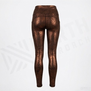 High Waist Full Length Paisley <b>Print</b> <b>Leggings</b> Women's Sporty Stretch Knitted Spandex Polyester Seamless All Seasons Wear - Product Image 2