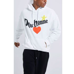 Sweat-shirt à capuche pour homme avec impression 3D en relief personnalisée, haute qualité, 100 % coton, streetwear pour homme - Product Image 3