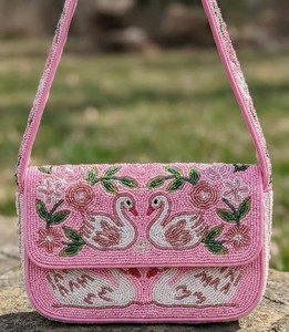 Bolso de Hombro con Cuentas Rosadas de Cisne para Fiestas y Eventos, Bolso Cruzado de Moda para Mujer, Fabricante de Bolsos de Boutique - Product Image 1