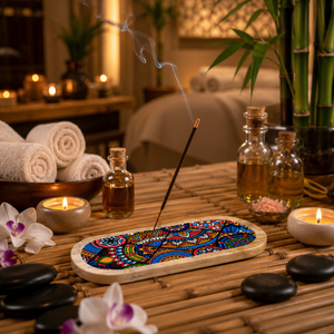 Handcrafted Wooden Boat Shape Incense Stick Holder | <b>Decorative</b> Ash Catcher Incense Burner Tray for Meditation Yoga Home <b>Decor</b> - Product Image 4