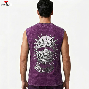 Débardeur de sport décontracté pour homme, personnalisé, imprimé, respirant, à séchage rapide, en tissu tricoté - Product Image 5