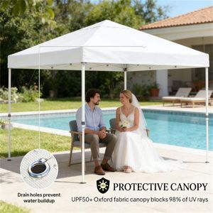 White <b>Pop</b>-<b>up</b> <b>Canopy</b> & Sunshade Pergola - Product Image 3