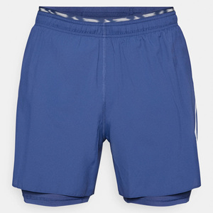 Shorts de course sportifs pour hommes, couleur beige unie, double couche, respirants, écologiques, taille élastique, séchage rapide - Product Image 4