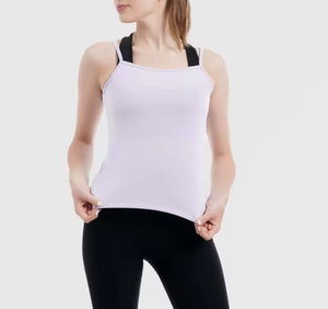 Women’s <b>Spaghetti</b> <b>Strap</b> Tank Top Custom Logo Plain Stretch Slim Fit Camisole Vest Top Gym Wear OEM Wholesale - Product Image 4