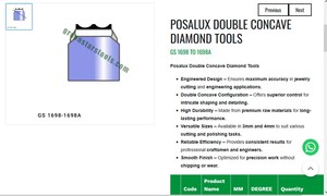 Outils diamantés doublement concaves Posalux, outils de précision pour la découpe, le façonnage et le polissage de bijoux | Numéro d'article GS-1698 - Product Image 3