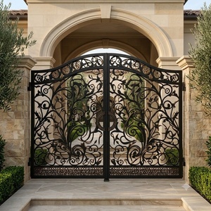 Puerta Doble de Jardín de Hierro Forjado Estilo Victoriano Europeo, Resistente al Óxido, con Recubrimiento en Polvo, Fácil de Montar, Apertura Abatible, Control Manual - Product Image 5