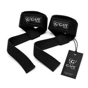 Sangles de levage GAPE SPORTS en nylon, réglables avec fermeture Velcro, pour musculation, unisexe, noir, prix de gros, OEM, prix bas - Product Image 1